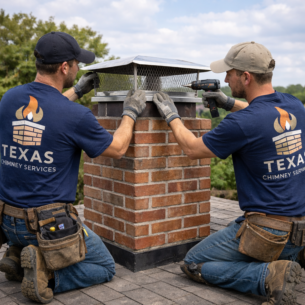chimney crown repair on top of brick chimney